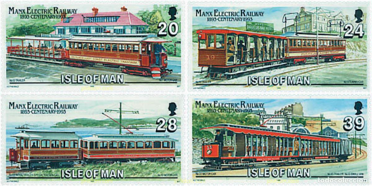 Sellos: 55901 MNH MAN 1993 CENTENARIO DE LOS TRANVIAS EN LA ISLA DE MAN