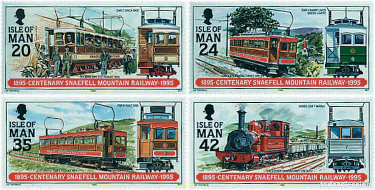 Sellos: 322213 MNH MAN 1995 CENTENARIO DE LA LINEA FERREA DEL MONTE SNAEFELL