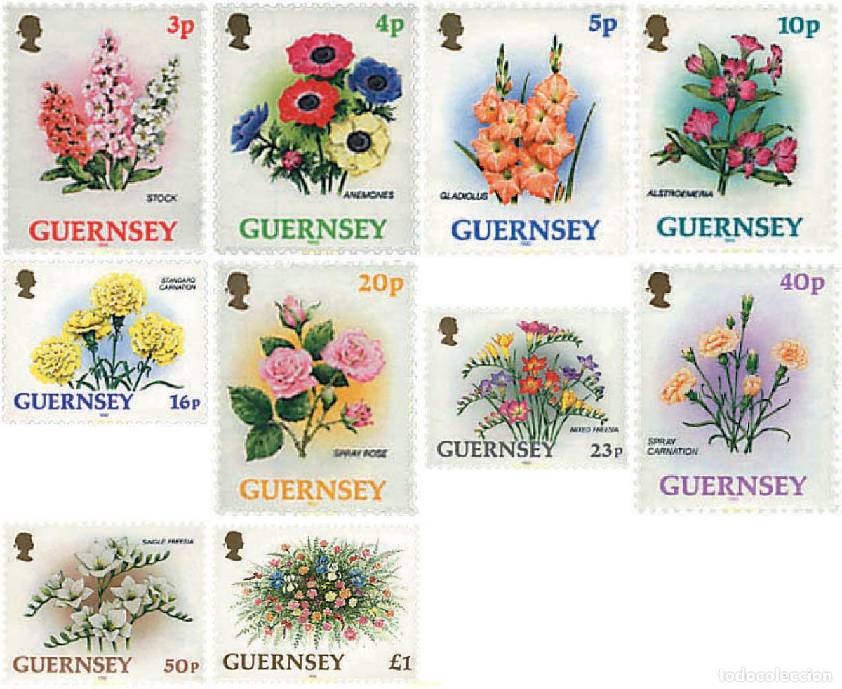 Sellos: 95931 MNH GUERNSEY 1992 FLORES DE GUERNSEY