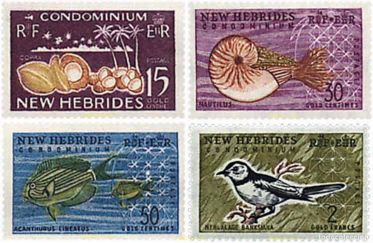 Sellos: 584595 MNH NUEVAS HEBRIDAS 1963 FLORA Y FAUNA