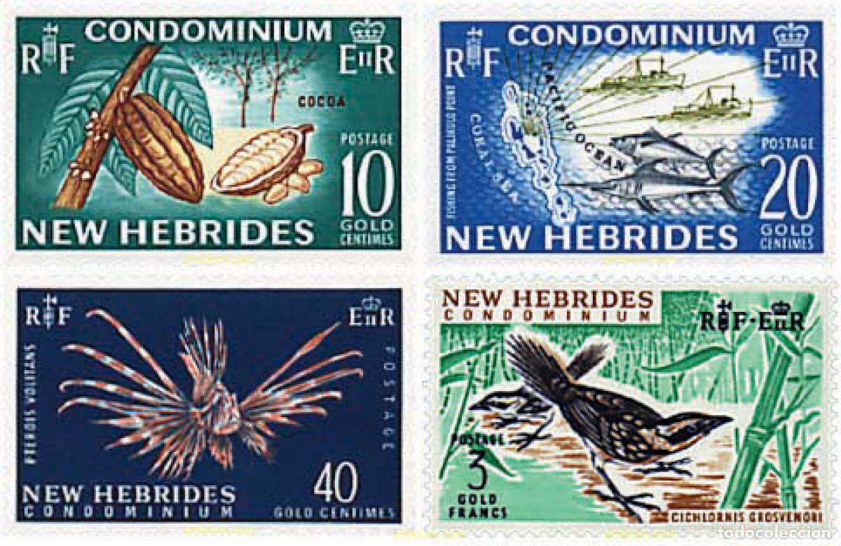 Sellos: 584597 MNH NUEVAS HEBRIDAS 1965 FLORA Y FAUNA