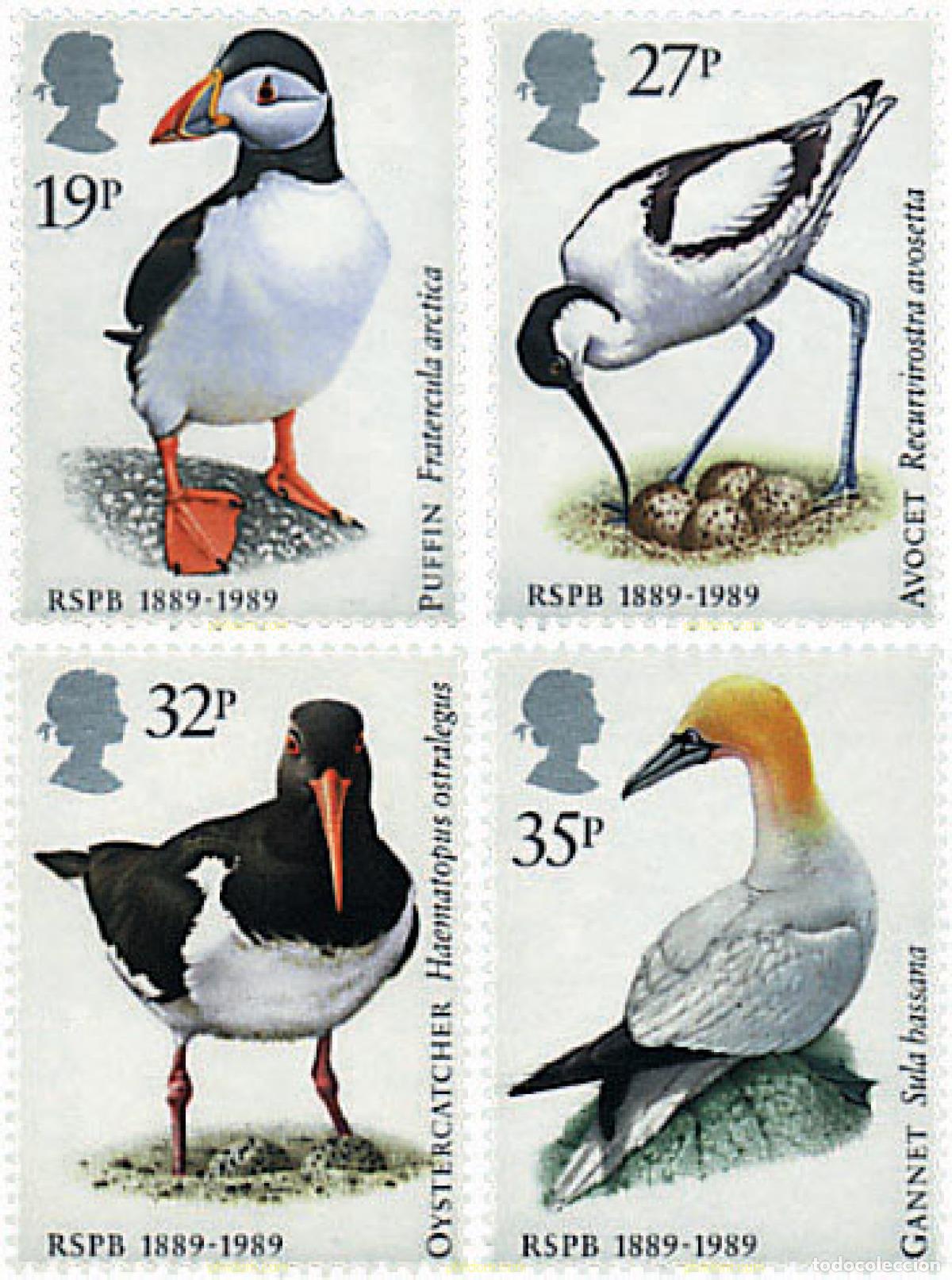Sellos: 66141 MNH GRAN BRETA&Ntilde;A 1989 CENTENARIO DE LA SOCIEDAD REAL DE PROTECCION A LOS PAJAROS