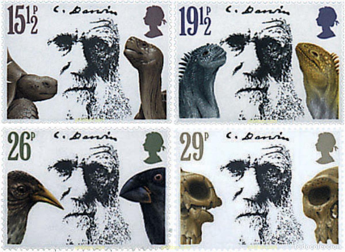 Sellos: 66124 MNH GRAN BRETA&Ntilde;A 1982 CENTENARIO DE LA MUERTE DE CHARLES DARWIN