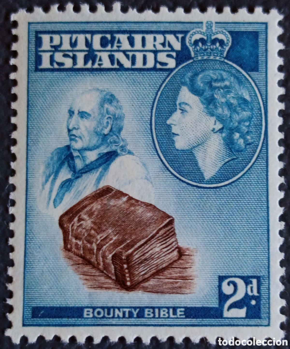 Sellos: Islas Pitcairn 1957 2d Bounty Bible John Adams Isabel II MNH SG 20 Scott 22