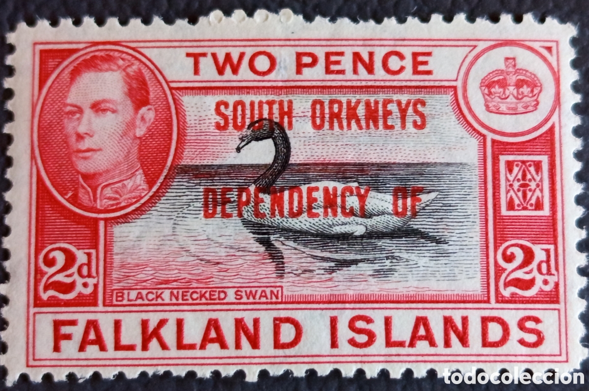 Sellos: Malvinas Dep. 1944 2d South Orkneys Black Necked Swan Jorge VI MNH SG C4