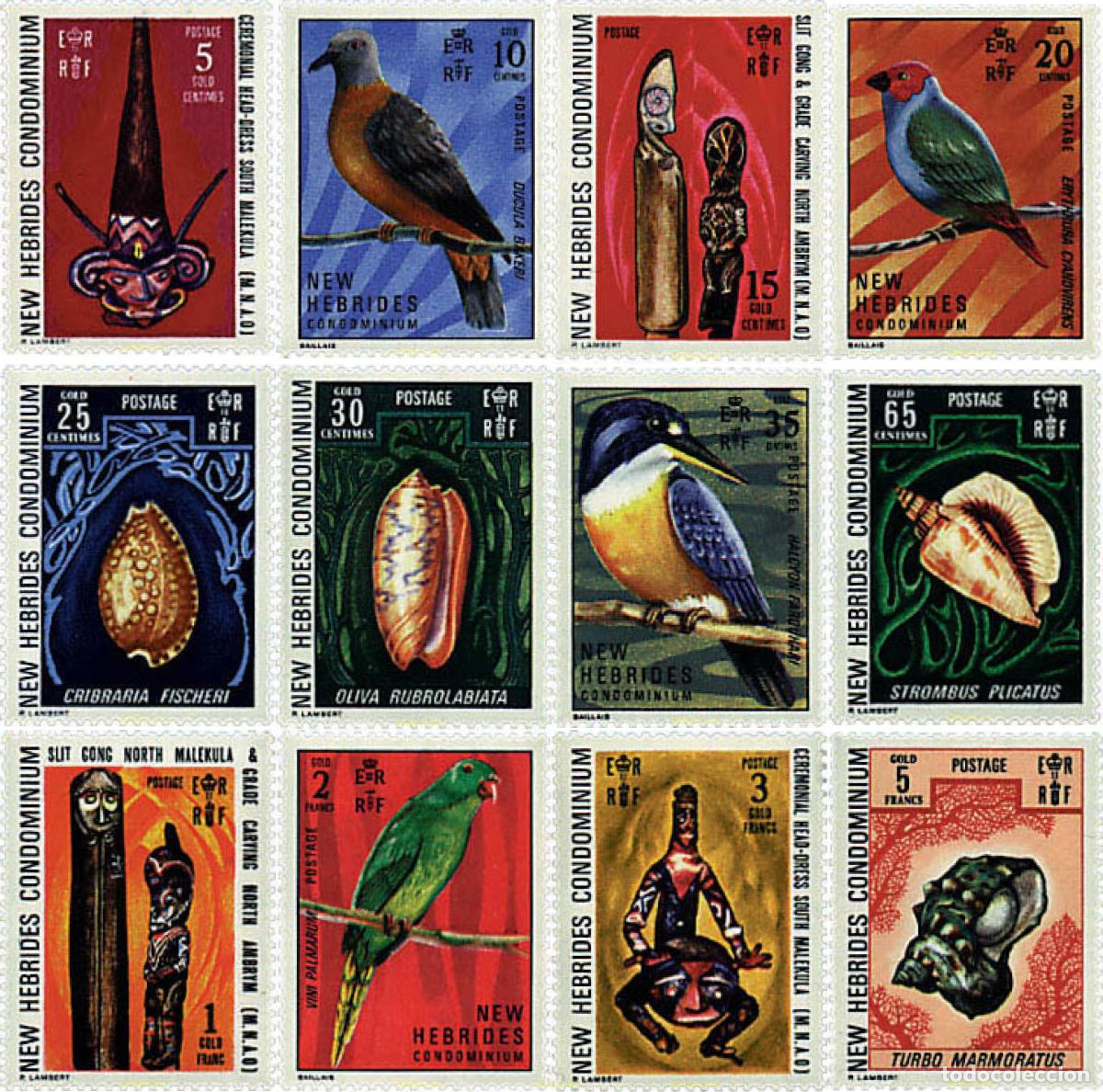 Sellos: 346306 HINGED NUEVAS HEBRIDAS 1972 ARTE INDIGENA Y CONCHAS