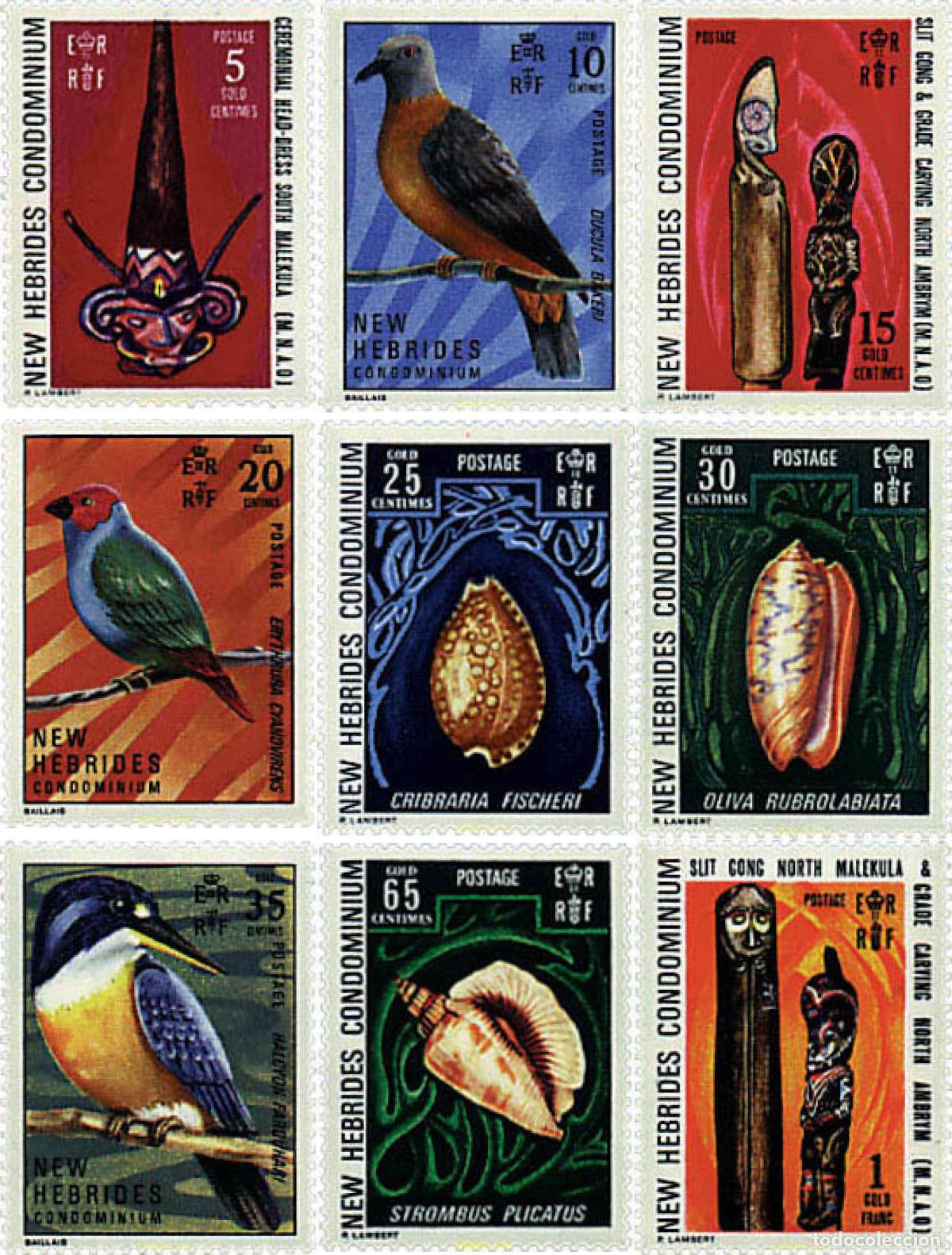 Sellos: 609731 MNH NUEVAS HEBRIDAS 1972 ARTE INDIGENA Y CONCHAS