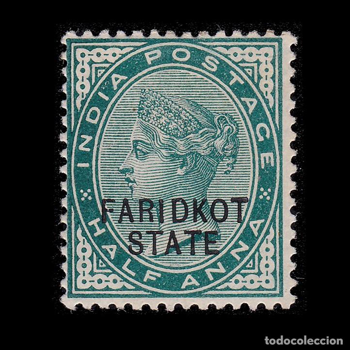 Sellos: INDIA CONVENTION STATE FARIDKOT. GB.1887-1900. &frac12;a SG 1. MH + GIFT