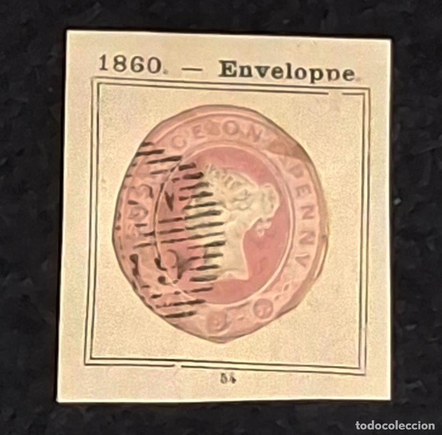 Sellos: 1860 Gran Breta&ntilde;a sello enveloppe