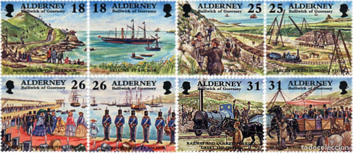 Sellos: 60801 MNH ALDERNEY 1997 CONSTRUCCION DEL PUERTO DE ALDERNEY