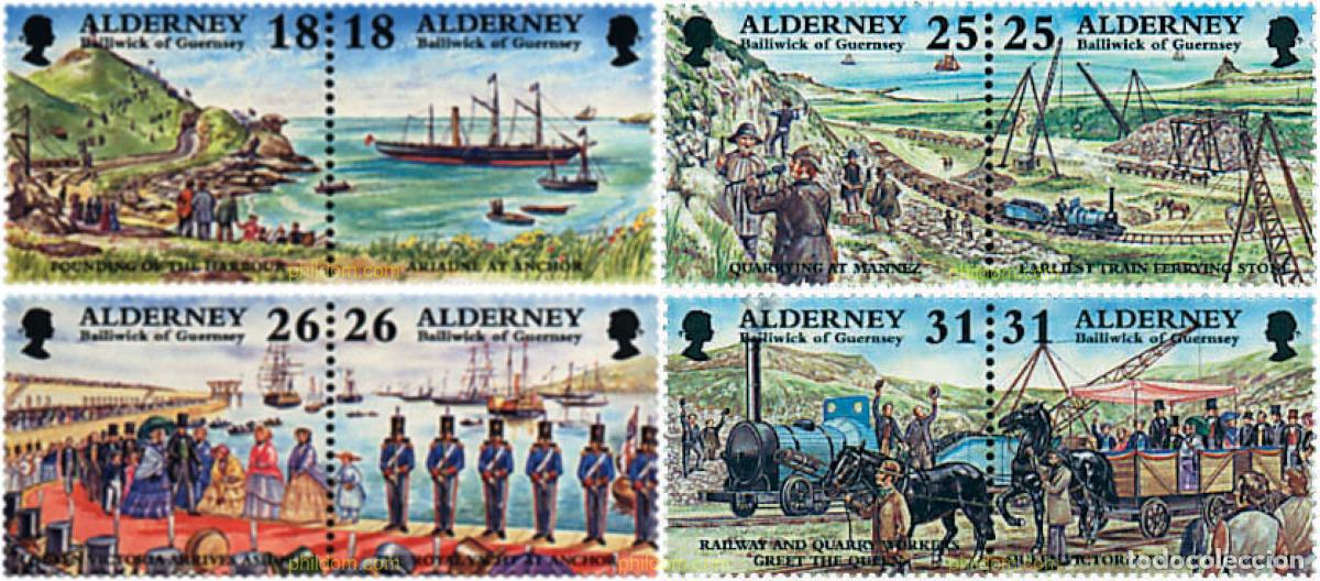 Sellos: 368595 MNH ALDERNEY 1997 CONSTRUCCION DEL PUERTO DE ALDERNEY