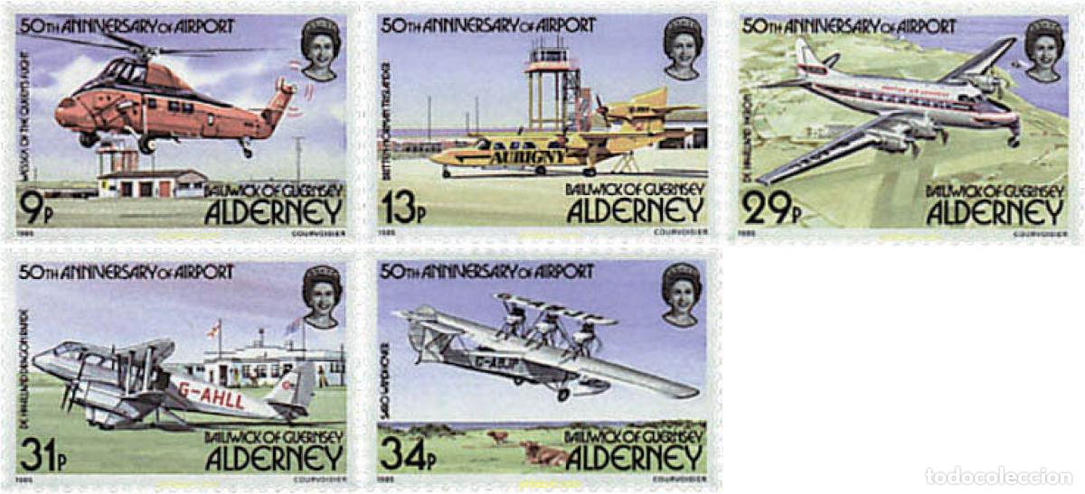 Stamps: 167594 MNH ALDERNEY 1985 50 ANIVERSARIO DEL AEROPUERTO DE ALDERNEY
