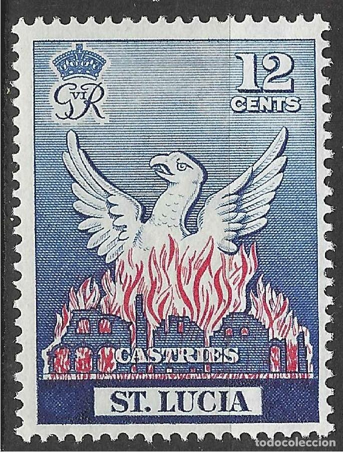 Sellos: ST. LUCIA/1951/MH/SC#151/ RECONSTRUCCION DE CASTRIES