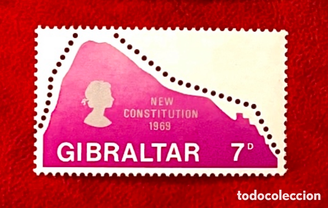 Sellos: Curioso Sello Gibraltar 1969 &ldquo;New Constitution&rdquo;