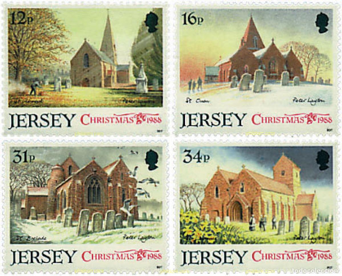 Sellos: 66589 MNH JERSEY 1988 NAVIDAD. IGLESIAS PARROQUIALES