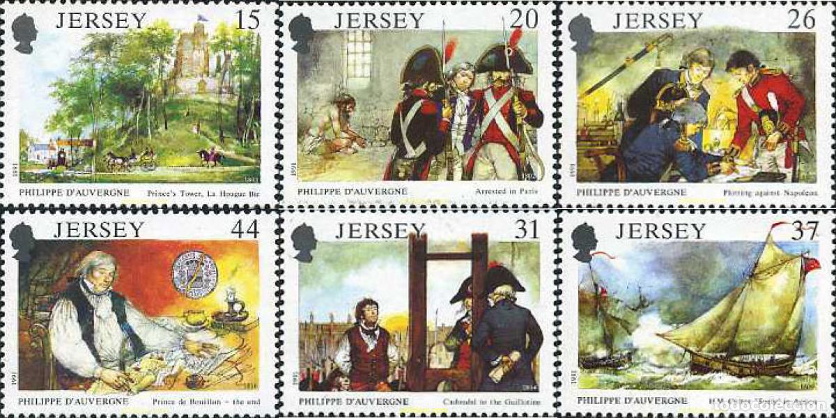Sellos: 66598 MNH JERSEY 1991 175 ANIVERSARIO DE LA MUERTE DEL ALMIRANTE P. AUVERGNE