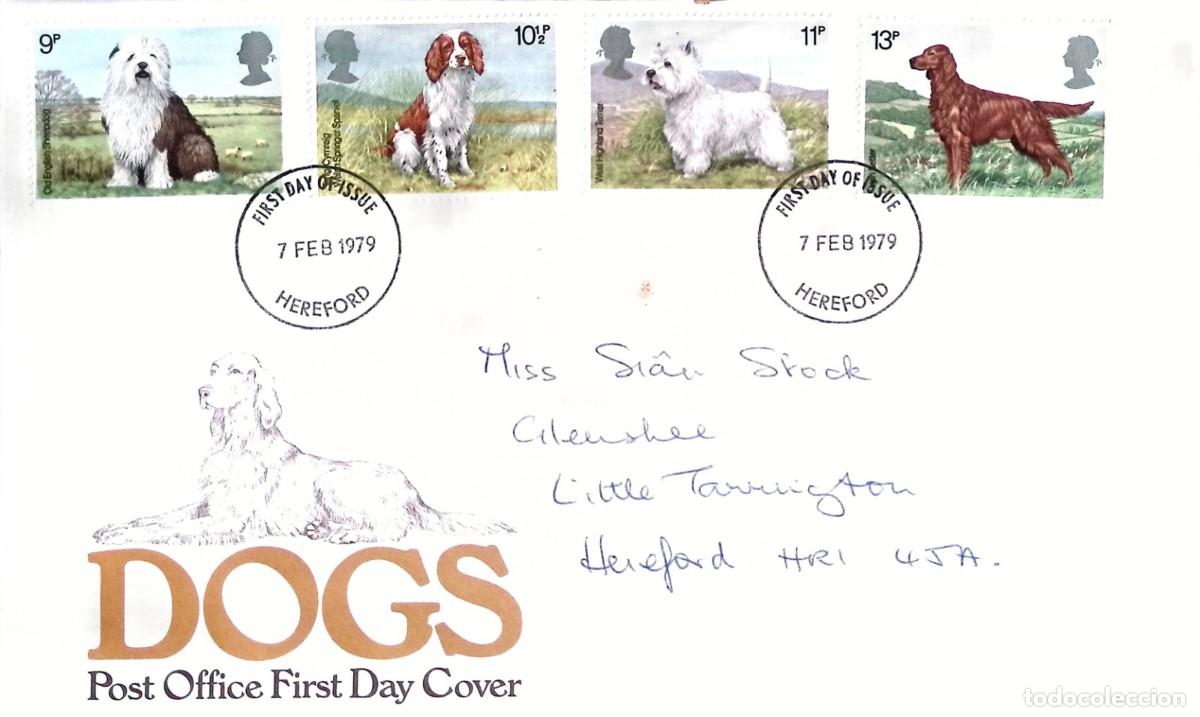 Sellos: O) 1979 GREAT BRITAIN, DOGS, CIRCULATED FDC, XF