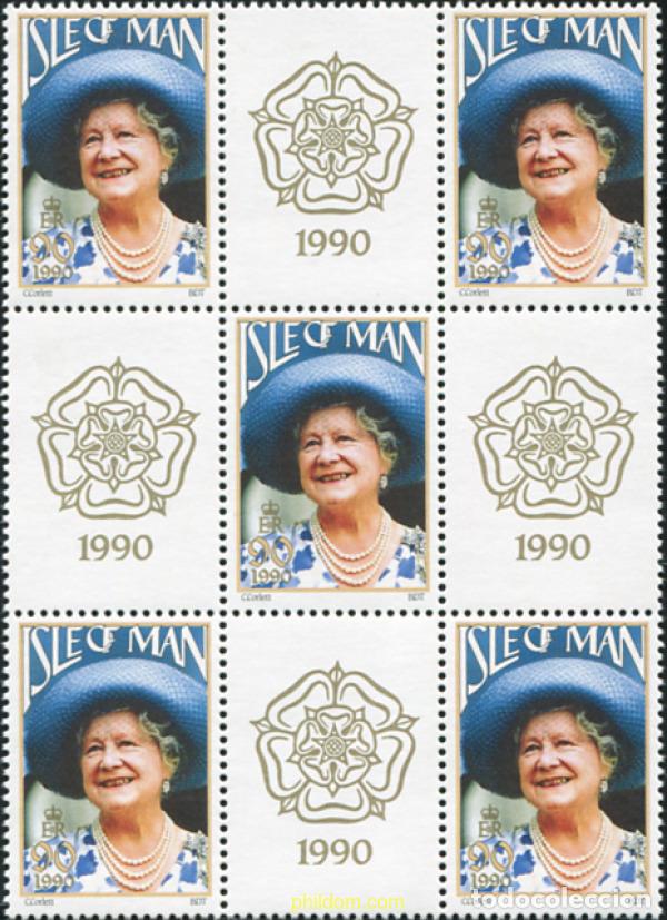 Sellos: 170367 MNH MAN 1990 90 ANIVERSARIO DE LA REINA MADRE