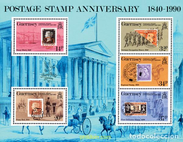 Sellos: 99680 MNH GUERNSEY 1990 150 ANIVERSARIO DEL PRIMER SELLO