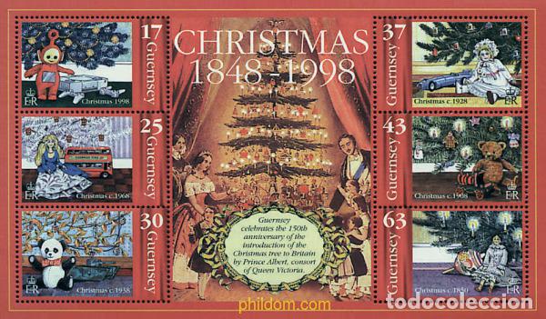 Sellos: 58390 MNH GUERNSEY 1998 NAVIDAD. 150 ANIVERSARIO DEL ARBOL DE NAVIDAD
