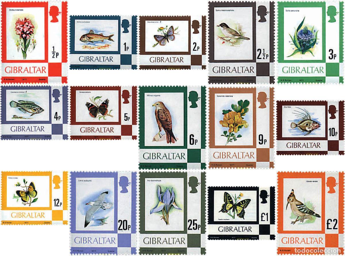 Sellos: 370171 MNH GIBRALTAR 1977 FAUNA Y FLORA