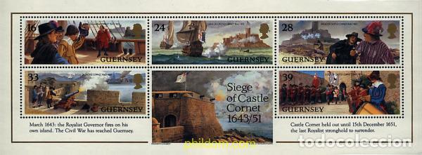 Sellos: 34565 MNH GUERNSEY 1993 350 ANIVERSARIO DEL SITIO DEL CASTILLO CORNET