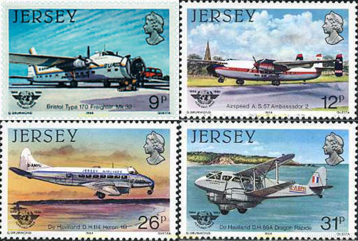 Timbres: 41586 MNH JERSEY 1984 40 ANIVERSARIO DE LA ORGANIZACION CIVIL INTERNACIONAL