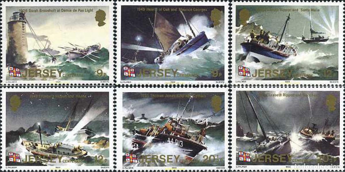 Sellos: 66575 MNH JERSEY 1984 CENTENARIO DE LOS BARCOS DE RESCATE