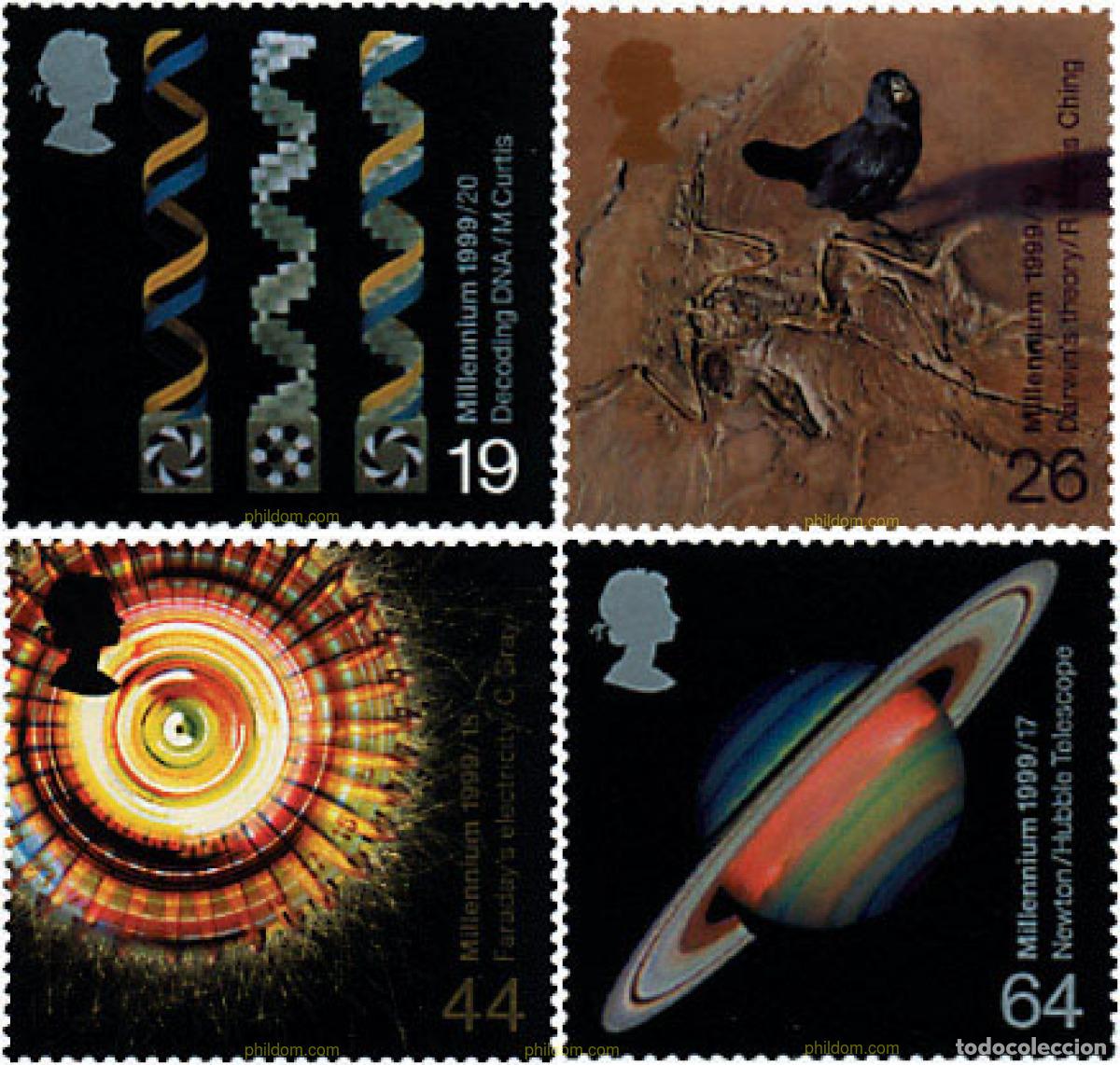 Sellos: 90685 MNH GRAN BRETA&Ntilde;A 1999 MILENIO. LOS CIENTIFICOS