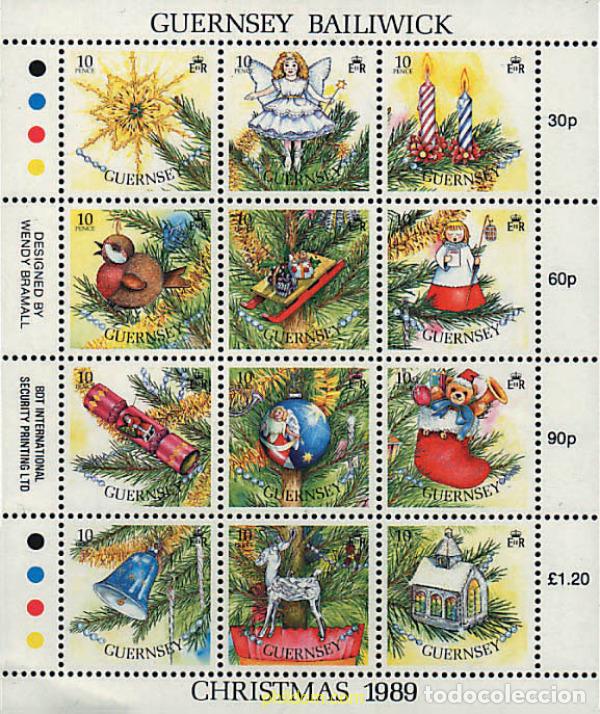 Sellos: 90816 MNH GUERNSEY 1989 NAVIDAD