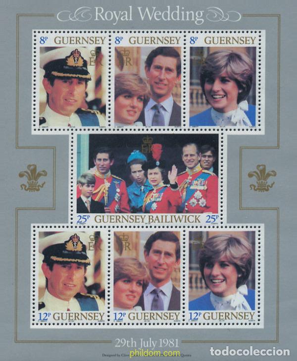 Sellos: 66175 MNH GUERNSEY 1981 BODA DEL PRINCIPE CARLOS Y LADY DIANA SPENCER