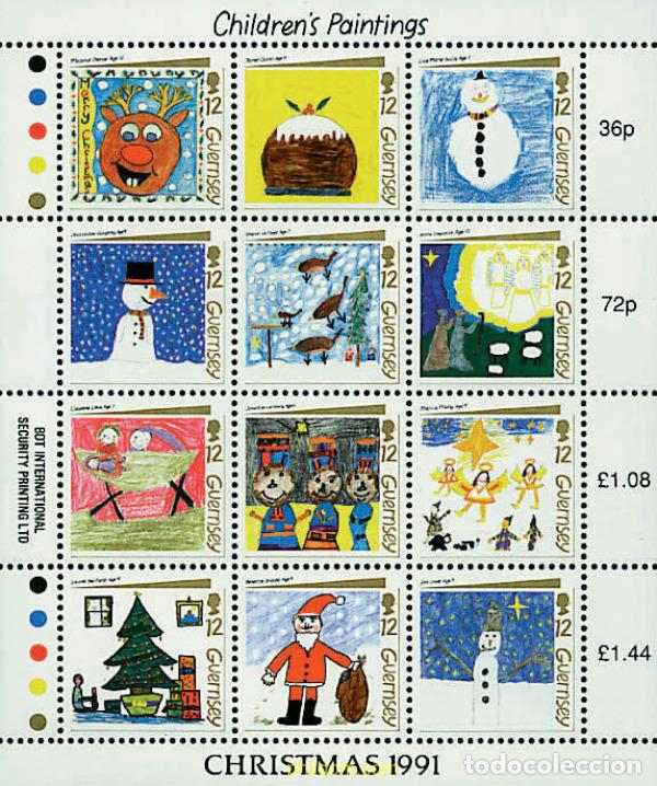 Sellos: 276833 MNH GUERNSEY 1991 NAVIDAD