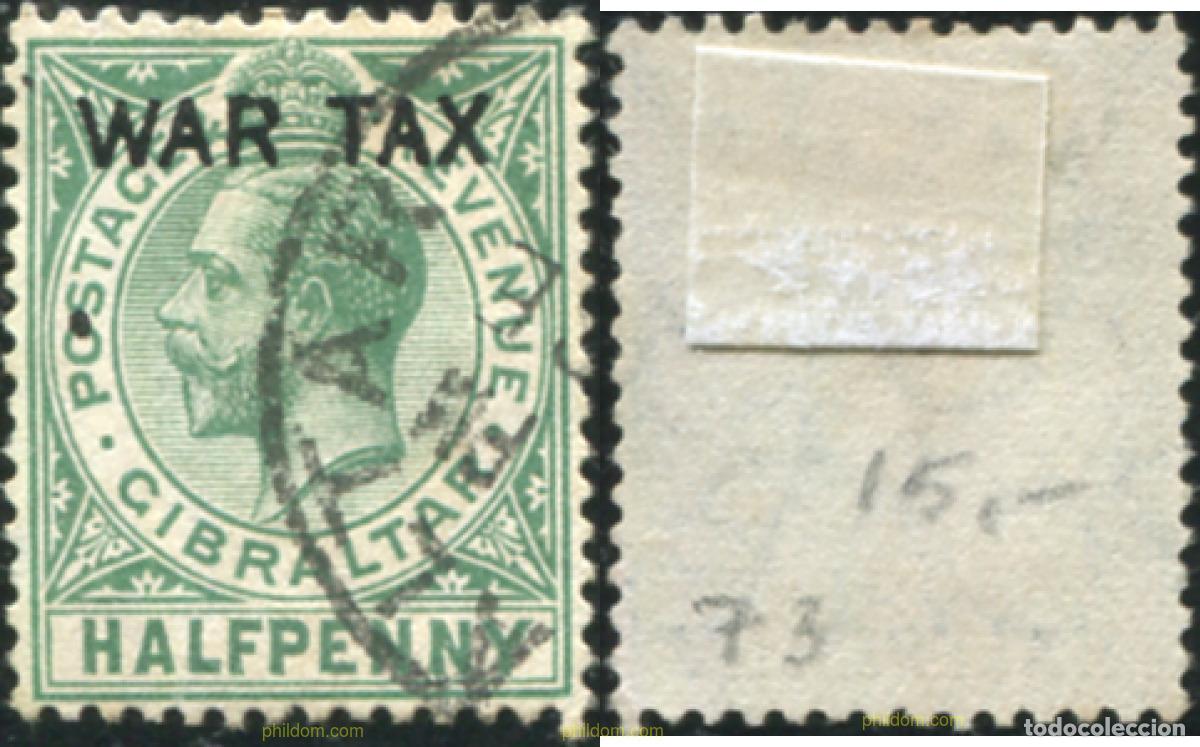 Sellos: 777577 USED GIBRALTAR 1918 JORGE V