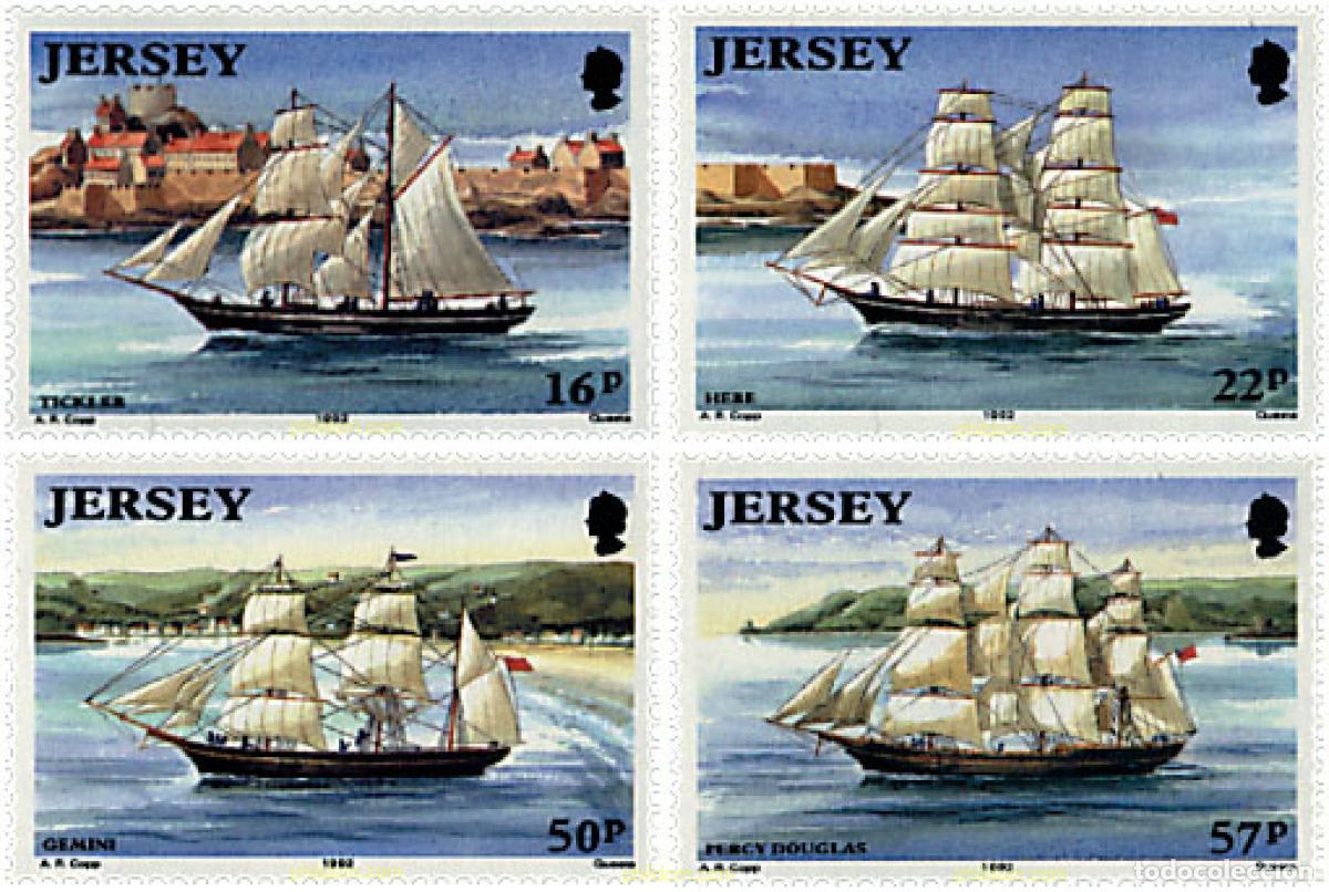 Sellos: 37119 MNH JERSEY 1992 LA CONSTRUCCION NAVAL EN JERSEY