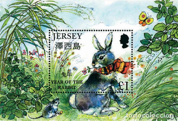 Sellos: 91939 MNH JERSEY 1999 A&Ntilde;O LUNAR CHINO - A&Ntilde;O DEL CONEJO