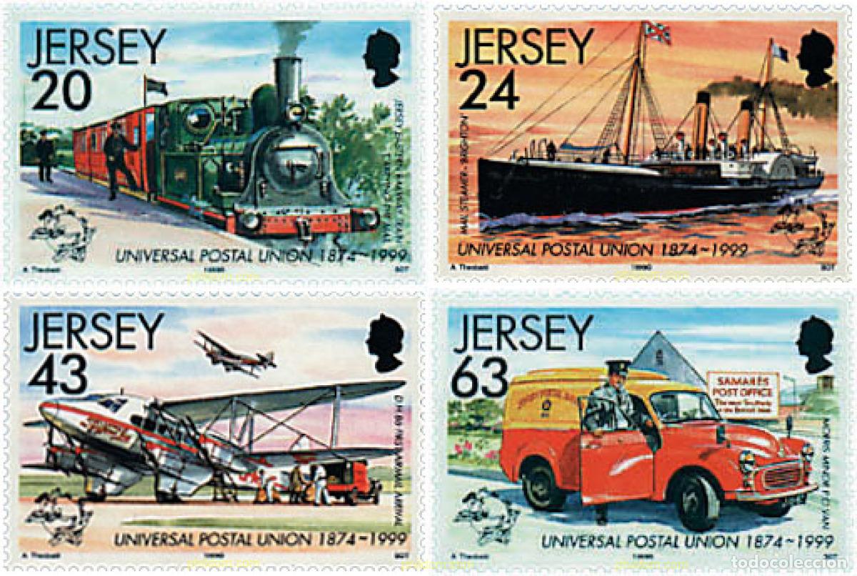 Sellos: 55382 MNH JERSEY 1999 125 ANIVERSARIO DE LA UPU