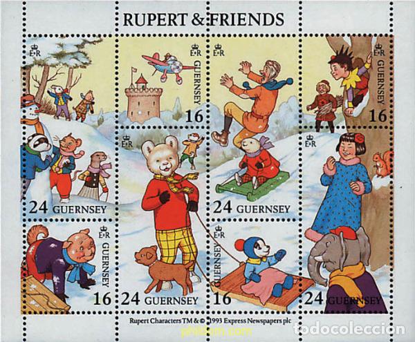 Sellos: 66240 MNH GUERNSEY 1993 RUPERT Y SUS AMIGOS