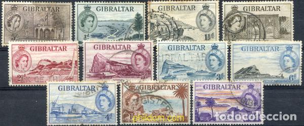 Sellos: 258970 USED GIBRALTAR 1953 VISTAS DE GIBRALTAR