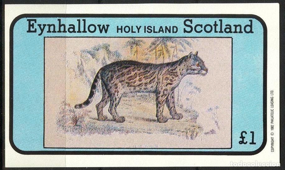 Sellos: GB LOCAL EYNHALLOW 1982 SHEET MNH FAUNA MAMIFEROS OCELOTES OCELOTS FELINOS FELINES WILDCATS WILDLIFE
