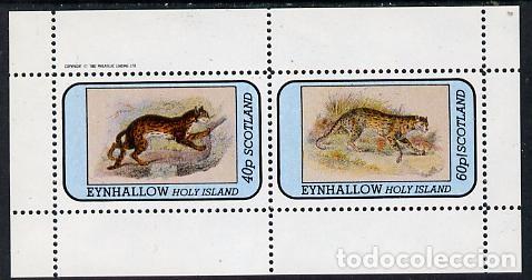 Sellos: GB LOCAL EYNHALLOW 1982 SHEET MNH FAUNA MAMIFEROS WILD CATS FELINOS FELINES RAUBKATZEN WILDLIFE