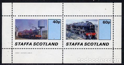 Sellos: GB LOCAL STAFFA 1982 SHEET MNH TRENES A VAPOR STEAM TRAINS ZUGE LOCOMOTORAS LOCOMOTIVES LOKOMOTIVEN