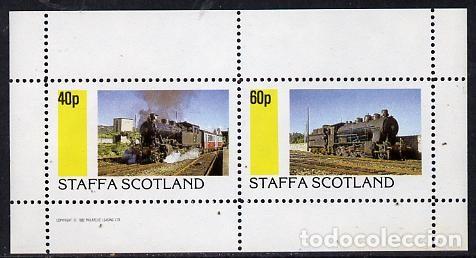 Sellos: GB LOCAL STAFFA 1982 SHEET MNH TRENES A VAPOR STEAM TRAINS ZUGE LOCOMOTORAS LOCOMOTIVES LOKOMOTIVEN