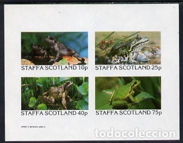 Sellos: GB LOCAL STAFFA 1982 SHEET MNH IMPERF FAUNA FROGS GRENOUILLES RANAS RAS FROSCHE ANFIBIOS AMPHIBIANS
