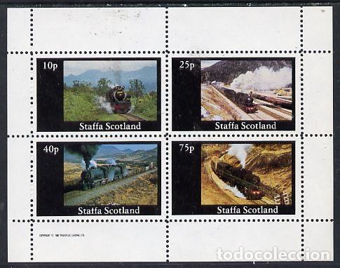 Sellos: GB LOCAL STAFFA 1982 SHEET MNH TRENES A VAPOR STEAM TRAINS ZUGE LOCOMOTORAS LOCOMOTIVES LOKOMOTIVEN