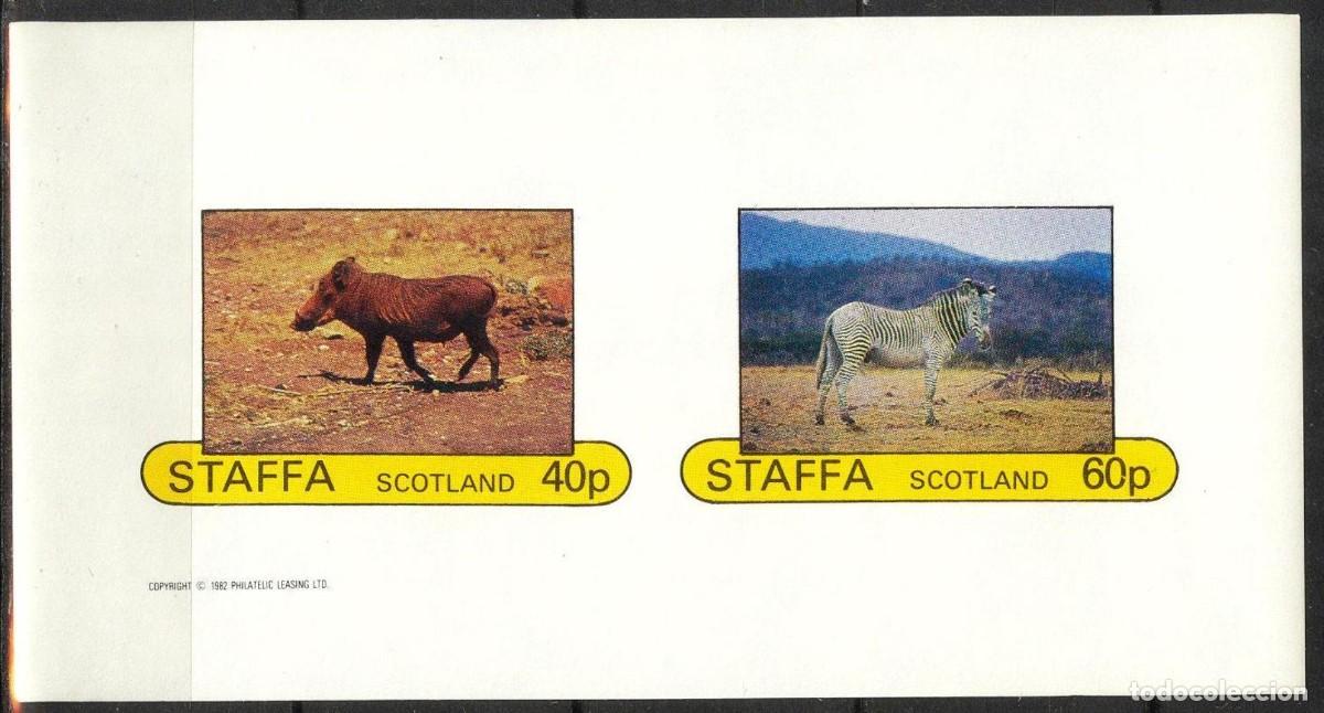 Sellos: GB LOCAL STAFFA 1982 SHEET MNH IMPERF FAUNA MAMIFEROS SANGLIERS JABALIES WILD BOARS CEBRAS ZEBRAS