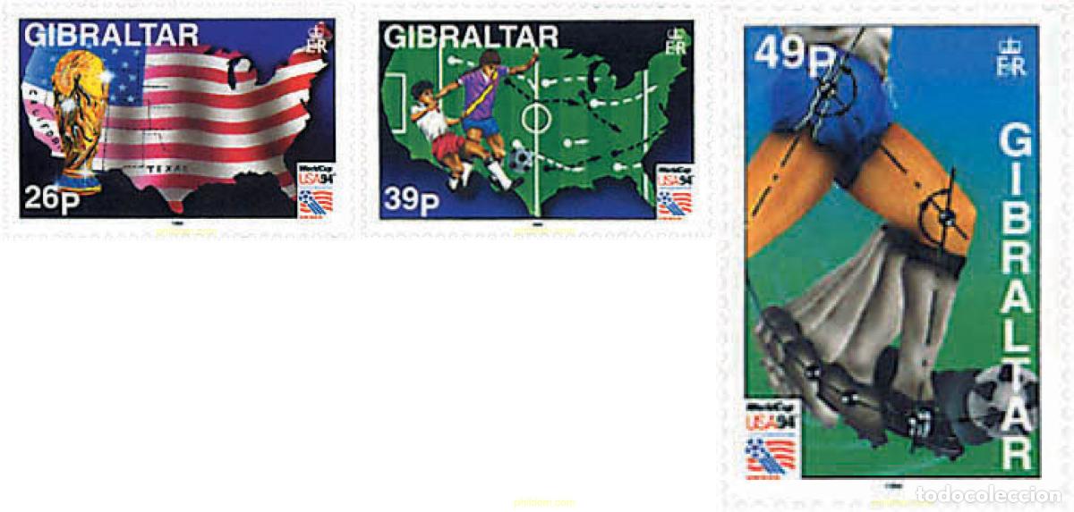 Sellos: 82479 MNH GIBRALTAR 1994 COPA DEL MUNDO DE FUTBOL. USA-94