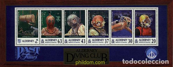 Sellos: 98302 MNH ALDERNEY 1998 21 ANIVERSARIO DEL CLUB DE NATACION SUBMARINA