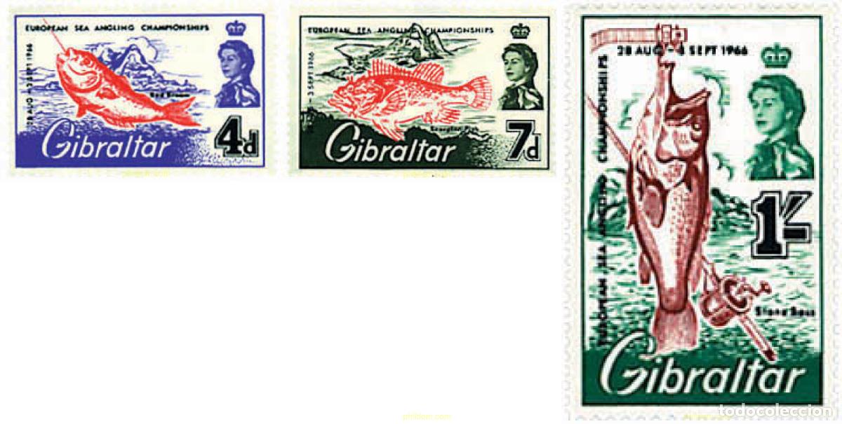 Sellos: 83359 MNH GIBRALTAR 1966 CAMPEONATOS EUROPEOS DE PESCA MARITIMA