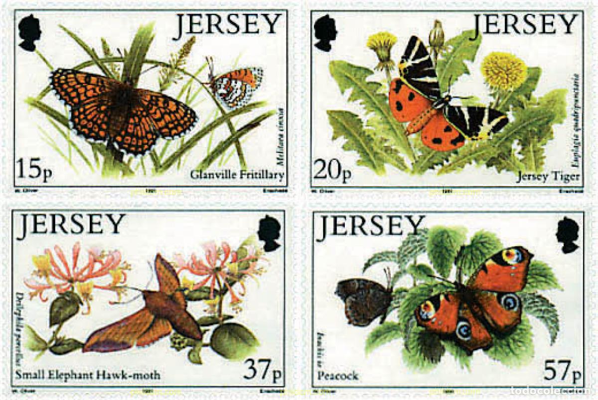 Sellos: 94912 MNH JERSEY 1991 MARIPOSAS
