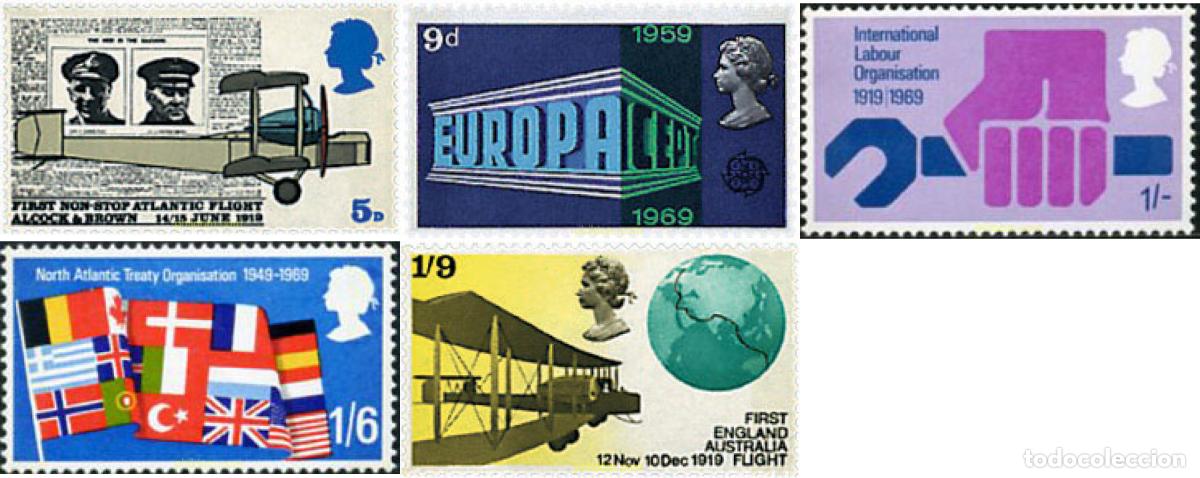 Sellos: 62175 MNH GRAN BRETA&Ntilde;A 1969 EUROPA CEPT. ANIVERSARIOS